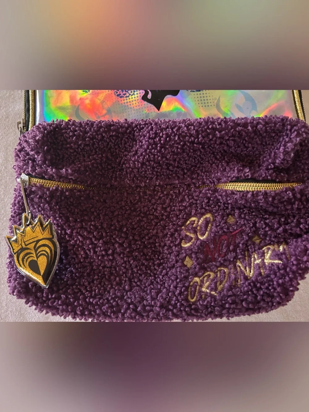 Disney Descendants 3 ‘SO NOT ORDINARY’ Purple Mini Backpack Holographic Top